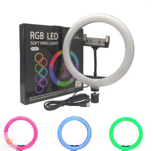Ring light RGB 10" 26cm com tripé de 2.10m