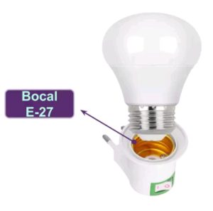 Tomada soquete E27 com interruptor